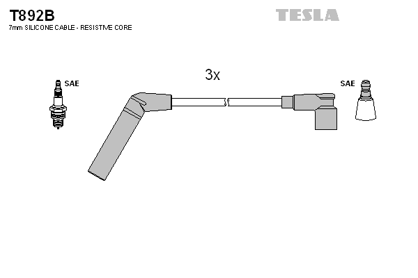 TESLA T892B Gyújtókábel készlet, gyertyakábel szett