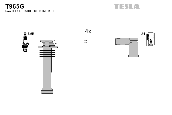 TESLA T965G Gyújtókábel készlet, gyertyakábel szett