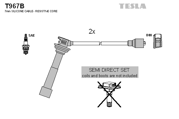 TESLA BLATNA 1003142730 T967B - Gyújtókábel készlet