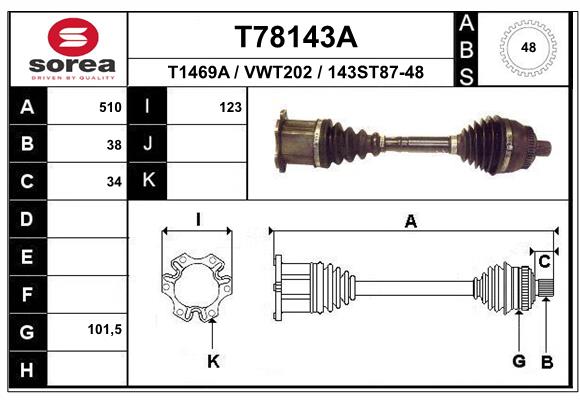 EAI 1004022633 T78143ASRA - hajtótengely