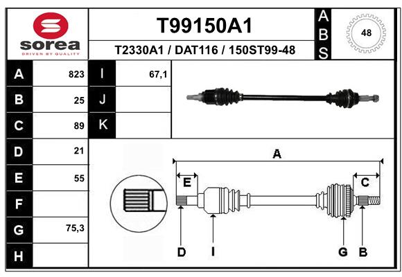 EAI T99150A1SRA Hajtótengely