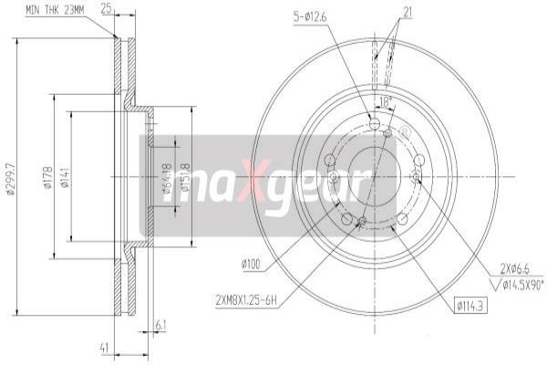 MAXGEAR 19-2301 Féktárcsa