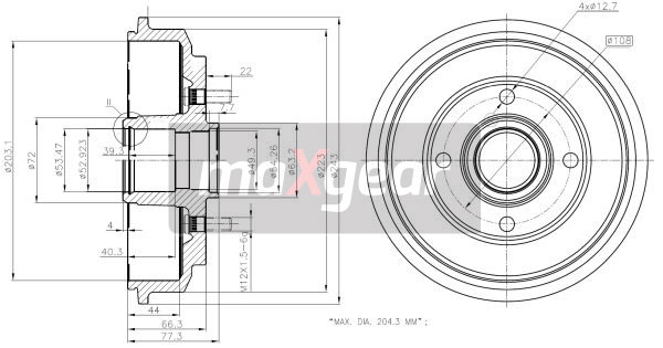 MAXGEAR 19-2316 Fékdob