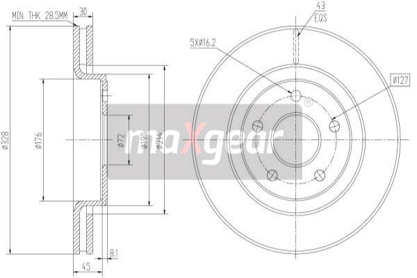 MAXGEAR 19-2323 Féktárcsa