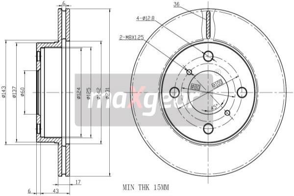 MAXGEAR 19-2327 Féktárcsa