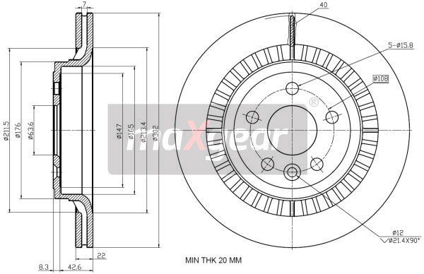 MAXGEAR 19-2335 Féktárcsa