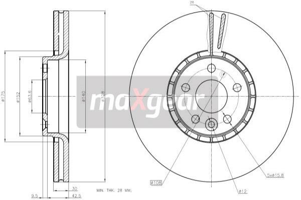 MAXGEAR 19-2336 Féktárcsa