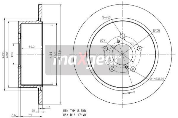 MAXGEAR 19-2356 Féktárcsa