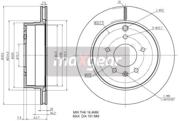 MAXGEAR 19-2370 Féktárcsa