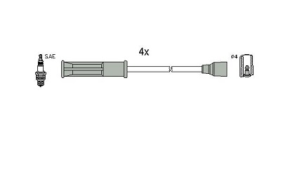 HITACHI HUC134516 gyújtókábel készlet