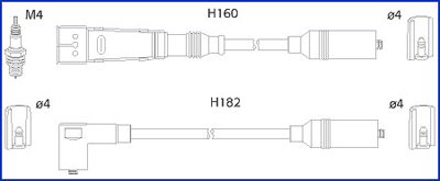HUCO-HITACHI 134706 Gyújtókábel készlet, gyertyakábel szett