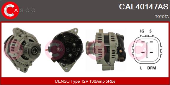 CASCO CSCCAL40147AS ALTERNATOR 12V 130A Z KOLEM AFP INA