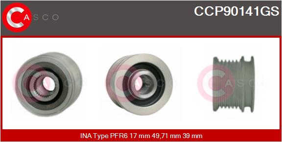 CASCO CSCCCP90141GS Szabadonfutós ékszíjtárcsa
