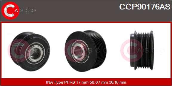 CASCO CSCCCP90176AS Szabadonfutós ékszíjtárcsa