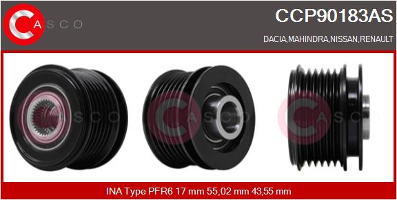 CASCO CSCCCP90183AS Szabadonfutós ékszíjtárcsa