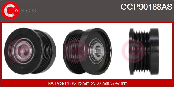 CASCO CSCCCP90188AS Szabadonfutós ékszíjtárcsa