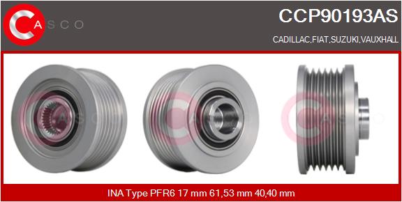 CASCO CSCCCP90193AS Szabadonfutós ékszíjtárcsa