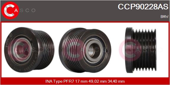 CASCO CSCCCP90228AS Szabadonfutós ékszíjtárcsa