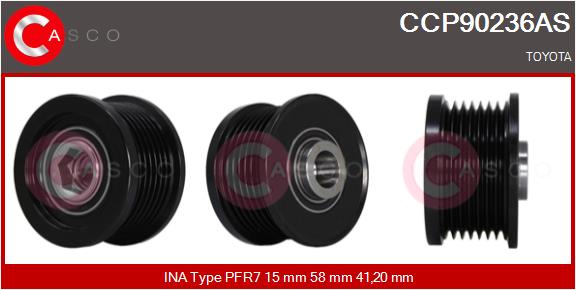 CASCO CSCCCP90236AS Szabadonfutós ékszíjtárcsa