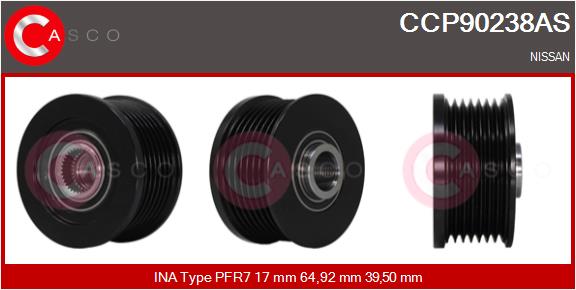 CASCO CSCCCP90238AS Szabadonfutós ékszíjtárcsa