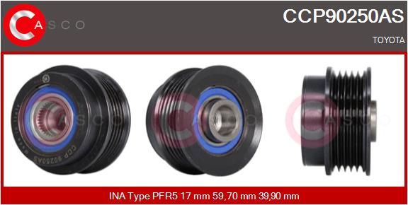 CASCO CSCCCP90250AS Szabadonfutós ékszíjtárcsa
