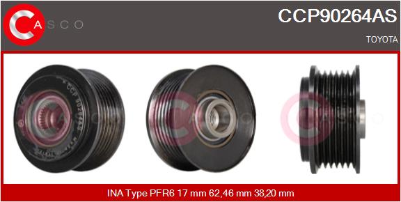 CASCO CSCCCP90264AS Szabadonfutós ékszíjtárcsa