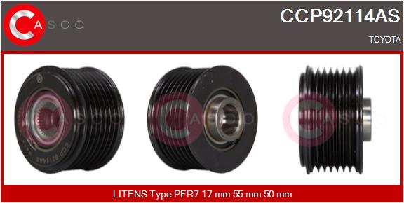 CASCO CSCCCP92114AS Szabadonfutós ékszíjtárcsa