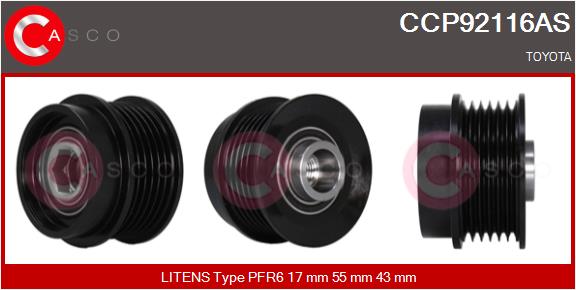 CASCO CSCCCP92116AS Szabadonfutós ékszíjtárcsa