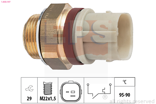 EPS 1-850-197 Hőkapcsoló, érzékelő, hűtőventillátorkapcsoló gomba