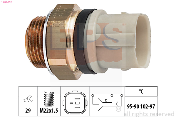 EPS 1-850-652 Hőkapcsoló, érzékelő, hűtőventillátorkapcsoló gomba