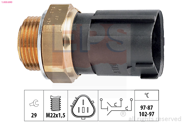 EPS 1-850-690 Hőkapcsoló, érzékelő, hűtőventillátorkapcsoló gomba