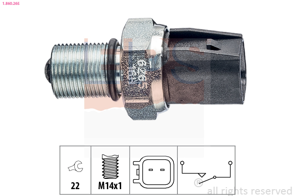 EPS 1-860-265 Tolatólámpa kapcsoló, érzékelő, gomba ház