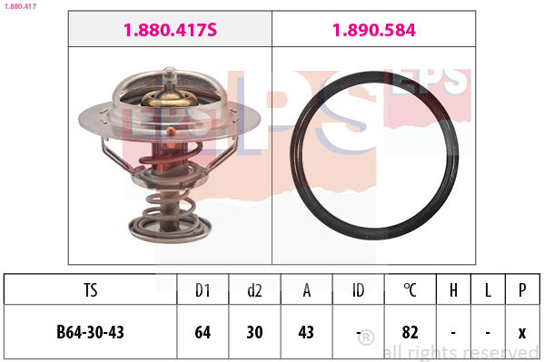 EPS 1-880-417 Termosztát, termosztátház hűtőrendszerhez