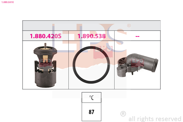 EPS 1-880-561K Termosztát, termosztátház hűtőrendszerhez