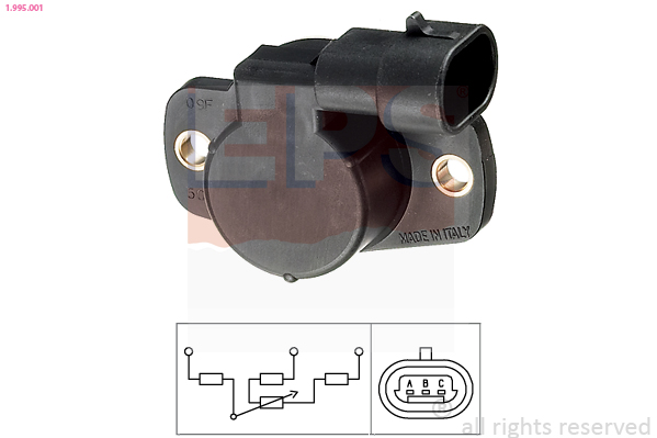 EPS 1-995-001 Fojtószelepállás érzékelő, fojtószelep potméter, jeladó, alapjárati motor