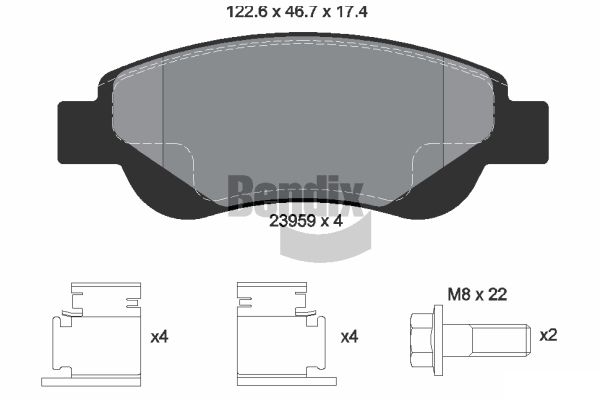 BENDIX 265 303 BPD1049 # első fékbetétek