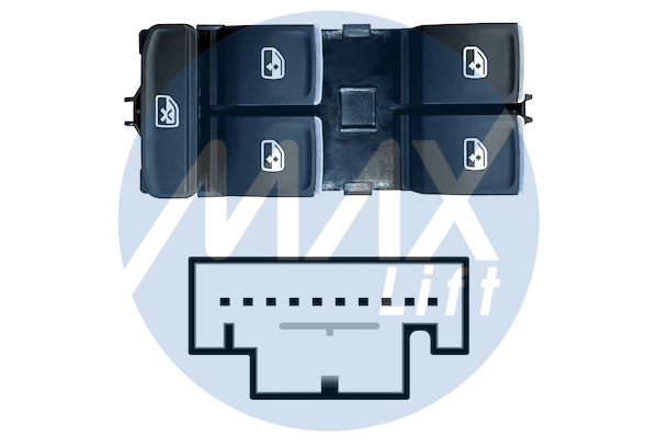 MAX 297366 SVW124 PREKIDA? POD.STAKLA VW GOLF 7/8 P/L 4X CRNO/KROM 8PIN SVW124 ,PASSAT 14-/T-ROC/ATECA/FORMENTO