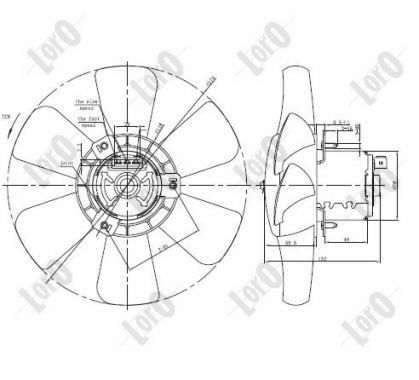 ABAKUS 615 020 Ventillátor, hűtőventillátor, ventillátor motor hűtőrendszerhez
