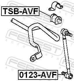FEBEST FBS0123-AVF Stabilizátor összekötő, stabkar, stabrúd, stabpálca
