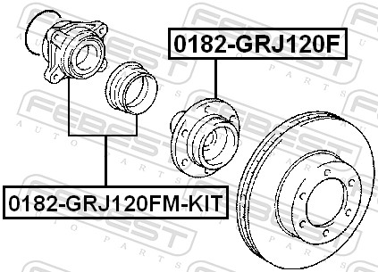 FEBEST FBS0182-GRJ120FM-KIT Kerékagy, tengelycsonk, csapágy