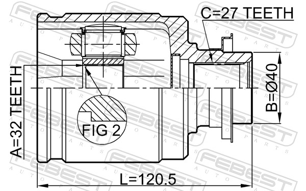 FEBEST FBS0311-CRVLH Féltengelycsukló