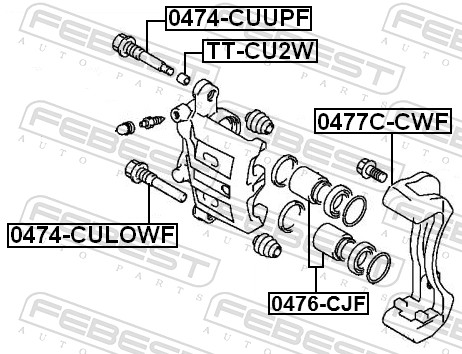 FEBEST FBS0477C-CWF Tartókészlet féknyereghez