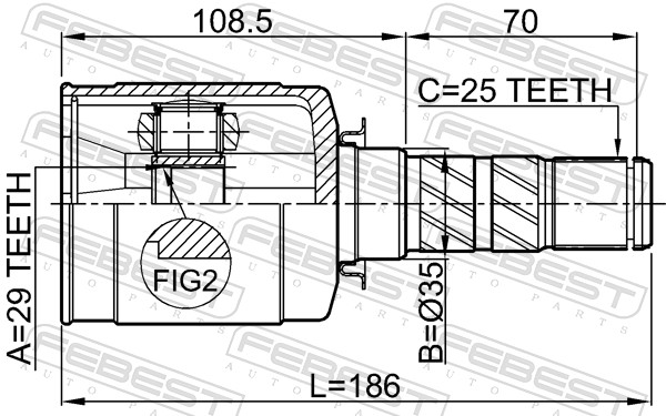 FEBEST FBS0811-B13 Féltengelycsukló