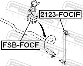 FEBEST FBS2123-FOCIF Stabilizátor összekötő, stabkar, stabrúd, stabpálca