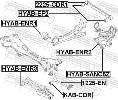 FEBEST FBS2225-CDR1 Lengőkar, trapézkar