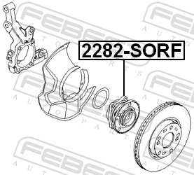 FEBEST FBS2282-SORF Kerékagy, tengelycsonk, csapágy
