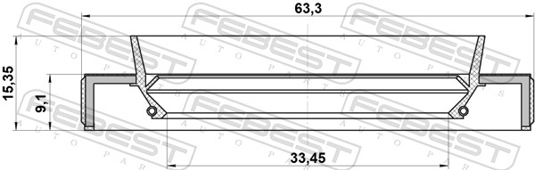 FEBEST FBS95HBY-35630915L Féltengely szimmering