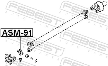FEBEST FBSASM-91 Kardántengely hardy tárcsa, hardy gumi, kardánkereszt