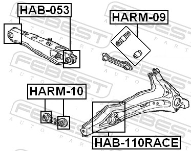 FEBEST FBSHAB-110RACE Lengőkar szilentek