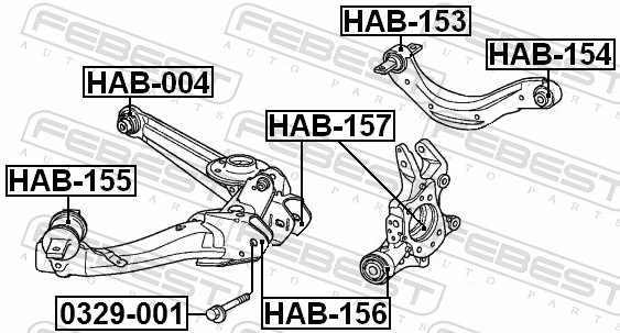 FEBEST B34 335 HAB-153 # tuleja wahacza /t/civic 05-11     /gora/